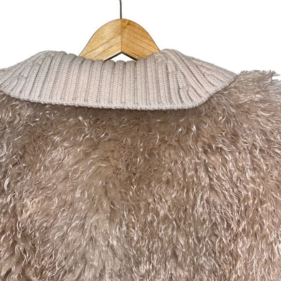 A.L.C. Grey Faux Fur Coat Faint Peach Oversized Jacket Large Furry Fuzzy EUC - Picture 11 of 16